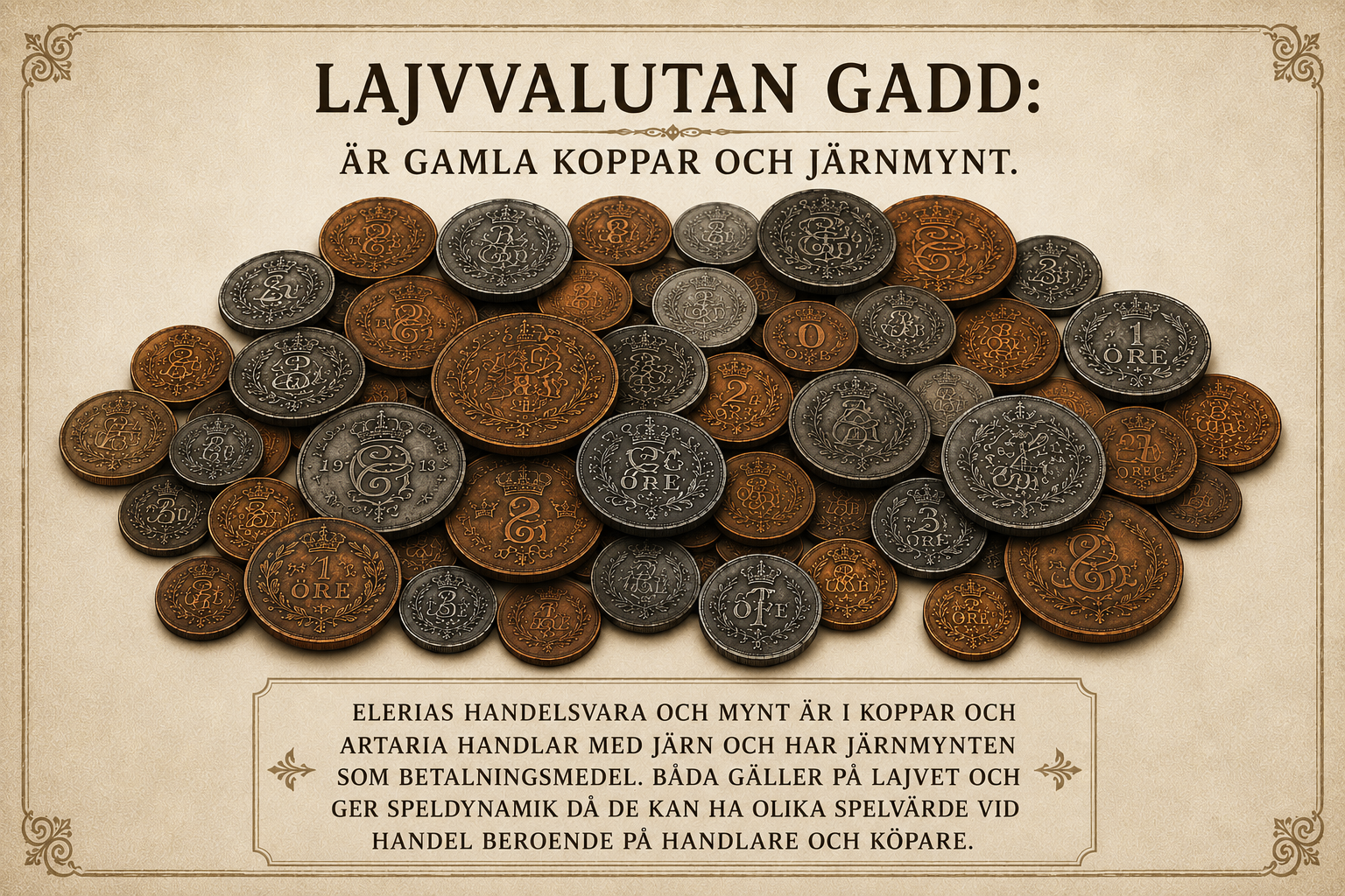 Lajvvalutan - Gadd, gamla svenska kopparmynt
